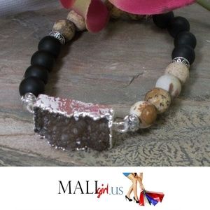 Semiprecious Gemstone  Jasper Stretch Bracelet